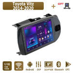 Androidi autoraadio Toyota Vitz 2014-2020 jaoks Multimeediapleier Peaseade Stereo GPS-navigatsioon BT WIFI 1+16GB 1+16GB black