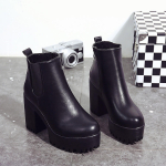 Botas Mujer Mood naiste saapad kandilised kontsad platvormid Zapatos Mujer PU nahast reie k&otilde;rged saapad Mootorjalatsid 36 must