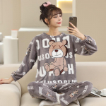 Talvised naiste pidžaamad korallifliisist magamisriided, soojad pidžaamad, flanellist paksud pidžaamad L