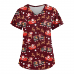 Naiste moe j&otilde;ulutr&uuml;kiga l&uuml;hikeste varrukatega V-kaelusega v&auml;ike t&ouml;&ouml; T-s&auml;rk XXL sinine