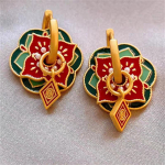 1 Paar retro luksuslikud emailiga tilga&otilde;liga k&otilde;rvar&otilde;ngad naistele t&uuml;drukutele etnilises hiina stiilis v&auml;rvilised k&otilde;rvar&otilde;ngad ehted aksessuaarid kingitused A1