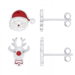 LEA &; ARTHUR &ndash; as&uuml;mmeetriliste mustritega laste k&otilde;rvar&otilde;ngad &ndash; J&Otilde;ULUVANA &; DEER 925 Thousandths Silver Rhodium Plated &ndash; Lasteehted