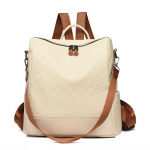 Moodne seljakott Naistele Pehmest nahast seljakott Naiste &otilde;lakott Naiste reisiseljakott, suur mahutav p&auml;evatagasi raamatukott t&uuml;drukule beež