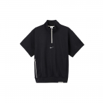 Nike Letter Logo Prindiga Poollukuga L&otilde;tv Spordi Seisukrae Pullover L&uuml;hikeste Varrukatega T-s&auml;rk Meeste Topid Must FB7053-010 L