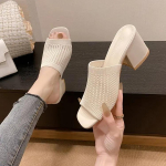 Mood 2024 Kudumine K&otilde;rged kontsad Sussid Naiste kingad Suvine Peep Toe Kleit Sandaalid Mood Rand Turske Walking Zapatose Femme Pumps 35 valge