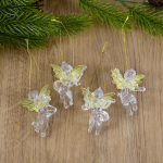 4 tk j&otilde;uluakr&uuml;&uuml;list ingli kaunistused j&otilde;ulupuu rippuvad ripatsid Navidad p&uuml;hadekaunistus koju uusaasta kingitused 4pcs kuld