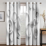 Odavad Kaasaegsed Abstraktse Mustriga Geomeetrilised Spiraalsed Kaks &Otilde;hukest Aknaeeset Elutuppa, Magamistuppa, K&ouml;&ouml;ki, Toa Dekoratsioon 2 tk W50H130(CM)x2PCS&Grommet Top