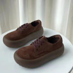 Mood Naiste Seemisnahast Platvorm Tossud Korterid Vabaajajalatsid Naine 2025 Trend Mood Talve Kleit Loafers Kingad Hubased Zapatillas De Mujer 38 kohv