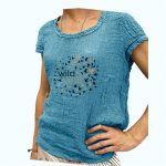 Naiste mood l&uuml;hikeste varrukatega T-s&auml;rk Kevad-suvi puuvillane linane T-s&auml;rk &Uuml;markaelusega T-s&auml;rk S roosa