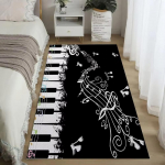Must Klaveriklahv 3D-prinditud Vaip Vaibad Elutuppa Magamistuppa Suured Muusikavaibad Vaibad Laste Magamistuppa Voodi&auml;&auml;rne Elutuba 120x160cm-47x63in