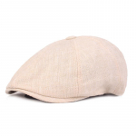 Puuvillane ja linane barett Meeste ja naiste pardikeelk&uuml;bar Retro Do Old Forward Cap v&auml;lireisim&uuml;ts &Uuml;hev&auml;rviline barett M（56-58cm） beež