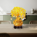 Hiina rahapuu kollektsioneeritav skulptuur feng shui potitaim &otilde;nnelik kunstlik bonsai lauale Aureate 19cmx25cm