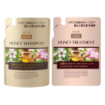 Kumano Natural Honey 3 types silicone-free shampoo refill 350ml + treatment refill 350ml, 1 piece beige