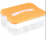 Laste ehitusplokkide hoiukarp Virnastatav hoiukohver Reguleeritav mitmesuguste asjade konteiner Kosmeetikakarp k&auml;epidemega m&auml;nguasjade korraldaja 1 layer oranž