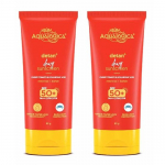 Aqualogica Detan+ Kastejas P&auml;ikesekaitsekreem Kirsstomati ja H&uuml;aluroonhappega SPF 50 & PA++++ Meestele ja Naistele | Pakk 2
