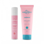 Aqualogica Radiance+ Cleanse & Protect Combo (N&auml;opesu - 100g + P&auml;ikesekaitsekreem - 50g)