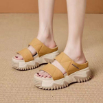 Naiste suvised turske platvormiga rannasandaalid Mugavad kaare tugisandaalid naistele libisemisvastased kerged slaidid paksu tallaga lamedad sandaalid 35