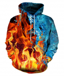 V&auml;rviline Flame Hoodie 3D dressipluus Meeste/naiste kapuutsiga moodne hip-hop mantel Meeste r&otilde;ivad moodsad &uuml;lisuured pulloverid kapuutsiga top 130