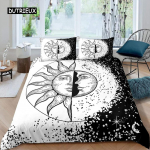 Mandala tekikott Kollane P&auml;ike Kuu Boheemlaslik Eksootiline &Uuml;hekohaline Voodipesukomplekt Teismelisele Pol&uuml;ester Kahekordne Queen King Tepikott EU single(135x200cm)