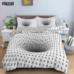 Ps&uuml;hhedeelne digitaaltr&uuml;kiga voodipesukomplekt 3D tekikotikomplekt mikrokiust t&auml;iskasvanute naiste queen king twin t&auml;issuuruses tekikott EU Single 135x200cm