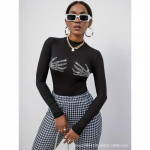 YYFS naiste vabaaja moe kevads&uuml;gisene pikkade varrukatega O-kaelusega pluusid ja s&auml;rgid XS