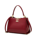 Ehtne Nahk Niche Disain Premium Ilukott Kahe Pandlaga Mini &Uuml;he &Otilde;la Crossbody T&otilde;mblukuga T&ouml;&ouml;le S&otilde;itmise T&otilde;mblukuga Kott One Size burgundiapunane