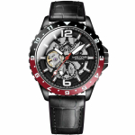 Kella TIME CRAFT DIVER AUTOMATIC Time Craft Diver Automatic Must sihverplaadiga Roostevabast terasest Vasikannahast Automaatne 45MM Tavaline garantii Kella br&auml;nd [Angel Clover]