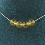 Pierres et Min&eacute;raux. Collier 4 perles Citrine 8 mm. Chaine en acier inoxydable Collier femmes, hommes. Taille personnalisable.