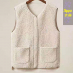 Naiste s&uuml;gis-talvine lambavillast lukuga vest - paksendatud karusnahast vest 2XL (140-160 jin)