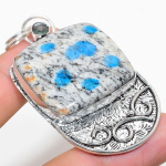 K2 Blue Azurite, Blue Topaz 925 Sterling Silver Jewelry Pendant 2.64 p0v39