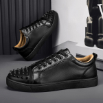 Meeste punase tallaga needitud vabaaja valged tossud - Trendikad mikrokiust nahast kingad Size 41