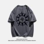 Suvemood Heavyweight Retro Meeste Inglise Kirjad 100% Puuvillane Prinditud &Uuml;markaelus Kvaliteetne Casual Fitness Street T-s&auml;rk S beež