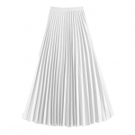 Naiste Midi seelik Elastne k&otilde;rge v&ouml;&ouml;kohaga satiinist plisseeritud seelik &uuml;hev&auml;rviline pikk seelik T&ouml;&ouml; vaba aeg igap&auml;evane kandmine L