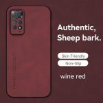 Luksuslik lambanahast &uuml;mbris Xiaomi Redmi Note 10 11 Pro Plus 5g 11pro 10pro 4g Men Business Tagakaas Note10 Note11 S 5 G jaoks Redmi A1 veinipunane v&auml;rv