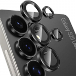 1 tk Metallist individuaalse r&otilde;ngaga kaamera objektiivi kaitse Samsung Galaxy S25 S24 S23 Ultra S22 Plus karastatud klaasist objektiivi kile kaitsekork For Samsung S25 Ultra must
