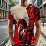 Suvine Japani Anime Naruto Gaara Lahe Stiil 3D Prindiga L&uuml;hikeste Varrukatega Meeste Naiste T-s&auml;rk R&otilde;ivad Mood Poisid L&uuml;hikeste Varrukatega T&auml;navamood 2XL