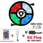RGB LED riba 5M 5050 54 LEDi/M DC12V Paindlik lampteip IP65 Kaugjuhtimispuldiga Teleri taustvalgustuseks, Kodupeo kaunistuseks EU Plug