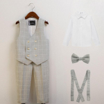 Laste vestikomplekt Kevad Uus Mood Ruuduline Briti Stiil Peremehe Esinemiskost&uuml;&uuml;m Lillepoiss Pulmakost&uuml;&uuml;m Beebi S&uuml;nnip&auml;ev Ametlikud Riided 120cm