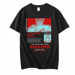 Mootorsaag mees MAKIMA Jaapani anime T-s&auml;rk Meeste/naiste Manga graafilised s&auml;rgid Topid Naljakas multikas T-s&auml;rk Unisex Hip Hop T-s&auml;rgid meestele XS