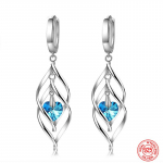 925 h&otilde;bedased &otilde;&otilde;nsad sinised kristallist pikad k&otilde;rvar&otilde;ngad naistele moe-pulma ehted kingitus