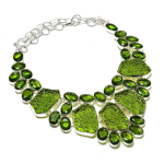 Natural Moldavite, Peridot 925 Sterling Silver Jewelry Necklace 18 b5f30