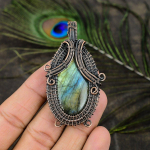 Labradorite Handmade Copper Wire Wrap Jewelry Pendant 2.68 q0g50