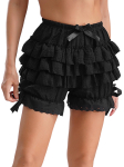 Naiste Ruffle Bloomers Kihilised Neiu Cosplay L&uuml;hikesed P&uuml;ksid Vibu Culottes Halloweeni Alusp&uuml;ksid XXL black