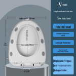 Nutikas U-t&uuml;&uuml;pi elektriliselt soojendatav tualettiste kiirk&uuml;ttega ja reguleeritava kolmetasandilise temperatuuriga