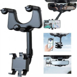 Autos&otilde;iduki telefoni hoidik - HONO - Tahavaatepeegli k&uuml;lge - 360&deg; p&ouml;&ouml;rlev - Pikendatav - &Uuml;hildub k&otilde;igi nutitelefonidega