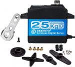 DS3225PRO S&uuml;damikuta Digitaalne Servomootor 25KG 7.4V | 180&deg; P&ouml;&ouml;rlemine | Roostevabast Alumiiniumist Hammasrattad | Robootika, 1/10 Baja Autode, RC Veoautode jaoks sinine