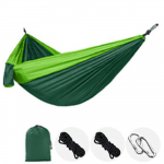 Portable Single Camping Hammock 270x140cm | Nylon Parachute Fabric & Heavy Duty Straps | Compact Lightweight For Beach, Hiking, Backpacking roheline