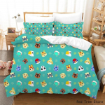 Animal Crossing Voodipesukomplekt Joonisfilm M&auml;ng 3D Tekikottide Komplektid &Uuml;heinimesevoodi T&auml;issuuruses Kuninganna Kuningsuuruses Padjap&uuml;&uuml;r lastele Kingitus Kodu Dekoratsioon Eu Single 135x200cm
