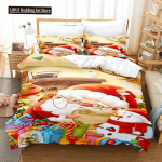 H&auml;id j&otilde;ule tekikoti komplekt Twin King Queen Multikas J&otilde;uluvana Voodipesu komplekt Pol&uuml;ester J&otilde;ulud Piparkoogimees Tekikate EU single(135x200cm)