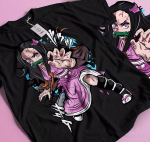 100% puuvillased TOPID UNISEX T-S&Auml;RGID MEESTELE NAISTELE Nezuko T-s&auml;rk Demon Slayer Kimetsu No Yaiba Anime Mitsuri Kanroji T-s&auml;rk Kingitus 248 M must